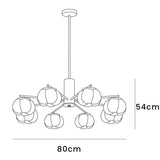 נברשת חדר מגורים בכדורי כותנה מעץ יצירתי