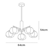נברשת חדר מגורים בכדורי כותנה מעץ יצירתי