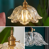 אור תליון פרח זכוכית