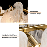 נברשת זכוכית ענן מודרנית בעלת 6 אורות עם כבלים מתכווננים