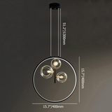 אור תליון שחור מינימליסטי גלובוס זכוכית LED