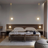 גלובוס זכוכית תליון מודרני בצורת U בצורת 2 אור לסלון וחדר שינה