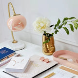 מנורת שולחן מזכוכית מרשמלו מתכת