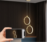 2 אור תליון עיגול אור זהב פליז קסם אור תלייה