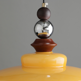 אור תליון לחדר אוכל זכוכית בז' בסגנון ימי הביניים