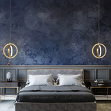 אור תליון גיאומטרי זהב 2 טבעות LED תלייה מפליז