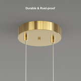 2 אור תליון עיגול אור זהב פליז קסם אור תלייה