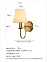 מנורת קיר מבד E14