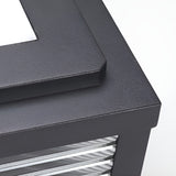 מנורת עמוד חיצוני מזכוכית מרובעת עם צלעות