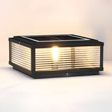 מנורת עמוד חיצוני מזכוכית מרובעת עם צלעות