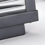 מנורת עמוד חיצוני מזכוכית מרובעת עם צלעות