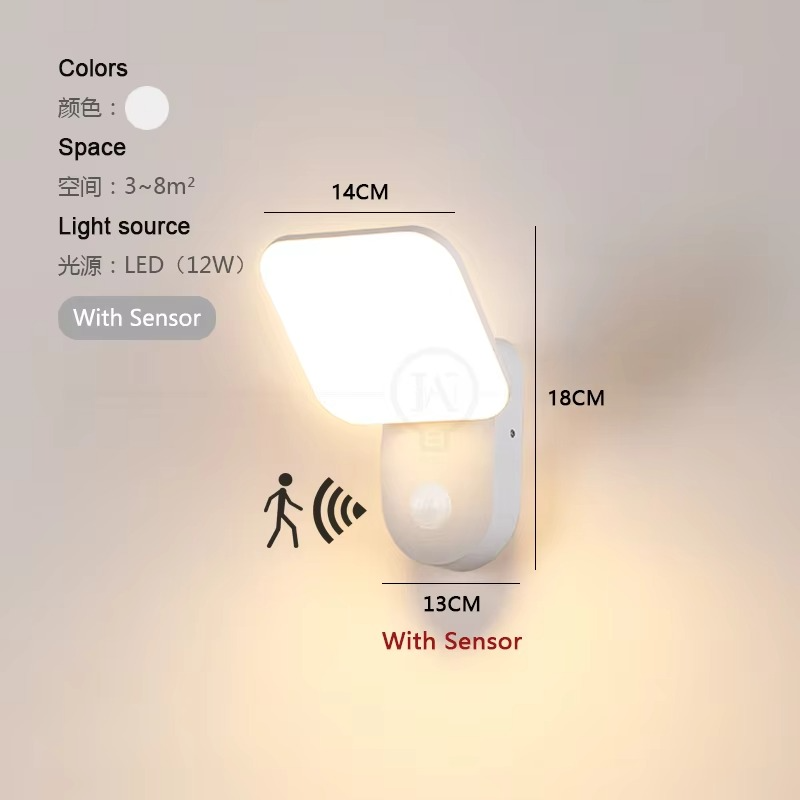 חיישן תנועה תאורת קיר LED
